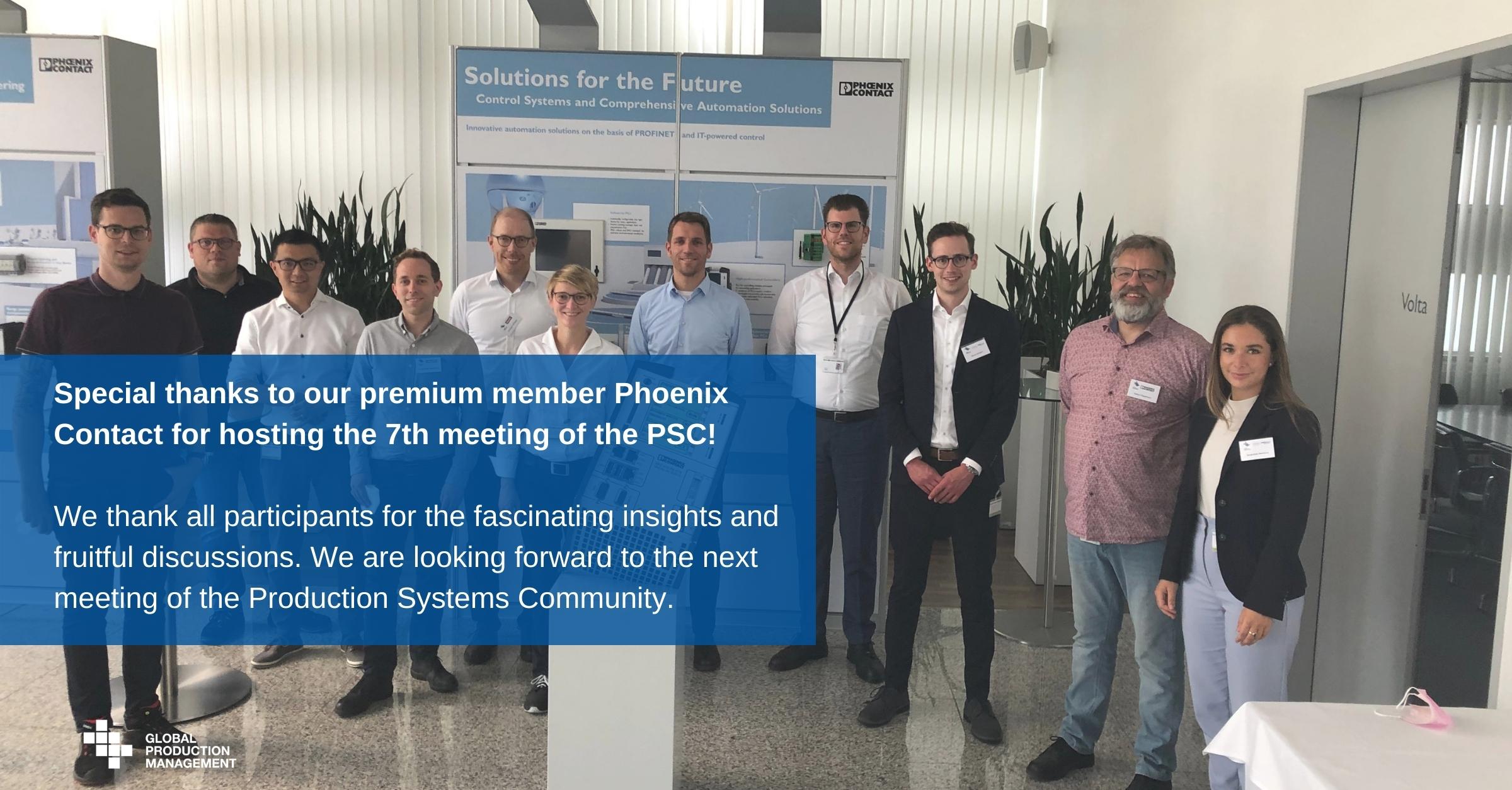 Thank-you Meeting of the Production Systems Community  